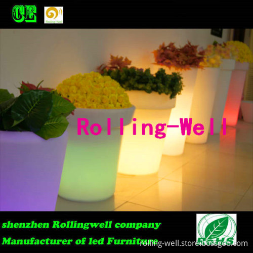 LED Glowing Flower Pot with LED Rechargeable Battery, Color Changing Waterproof LED Flower Pots, Illuminated Flower Pot